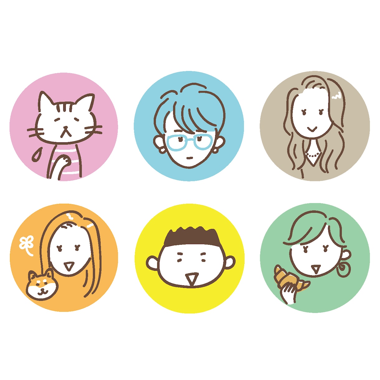 シンプルでおしゃれなアイコン作ります イラストレーターが描く、おしゃれなSNSアイコン イメージ2