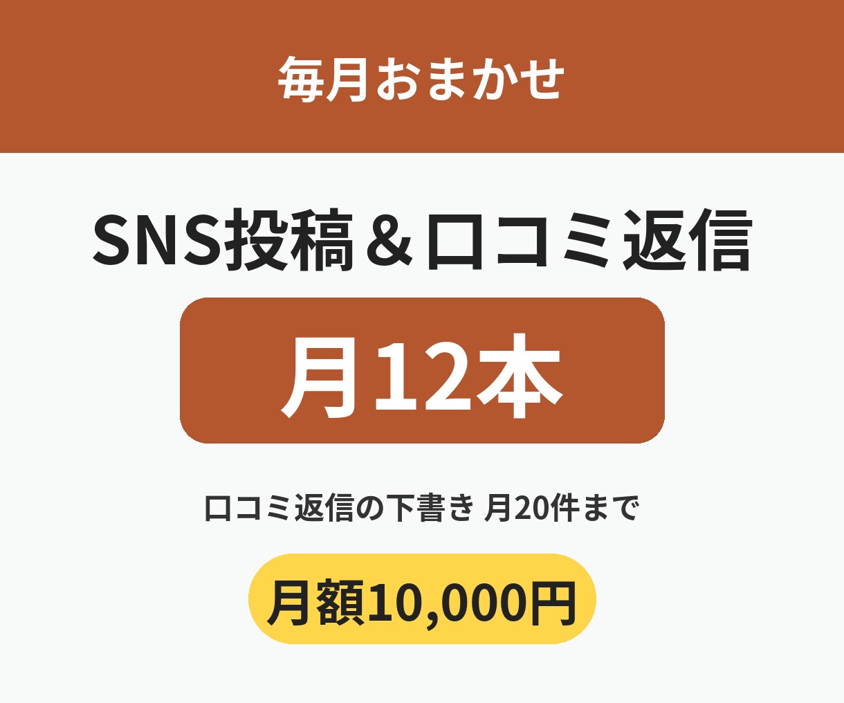 整体院のSNS投稿・口コミ返信を毎月お作りします 月12投稿＋口コミ返信案（月20件まで）。テキスト完結 イメージ1