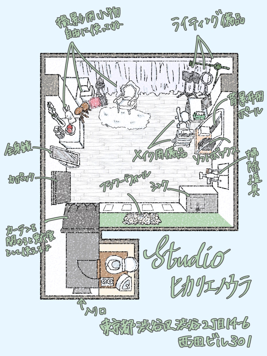 店舗・民泊・レンタルスペースに！間取り図描きます 競合と差をつける！1枚で室内の雰囲気が伝わる！ イメージ2