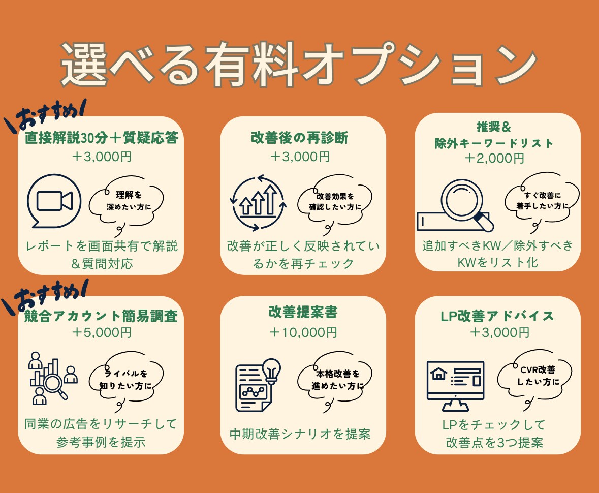5名限定モニター価格3,000円で広告を診断します 初心者でも安心！広告の改善点を明確化 イメージ6