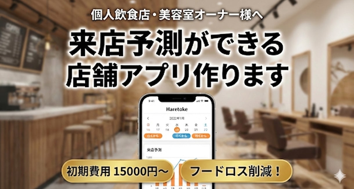 フードロス削減！来店予測機能付店舗アプリ作成します 「行くかも」機能で来店予測。無駄な仕入れを減らす公式アプリ イメージ1