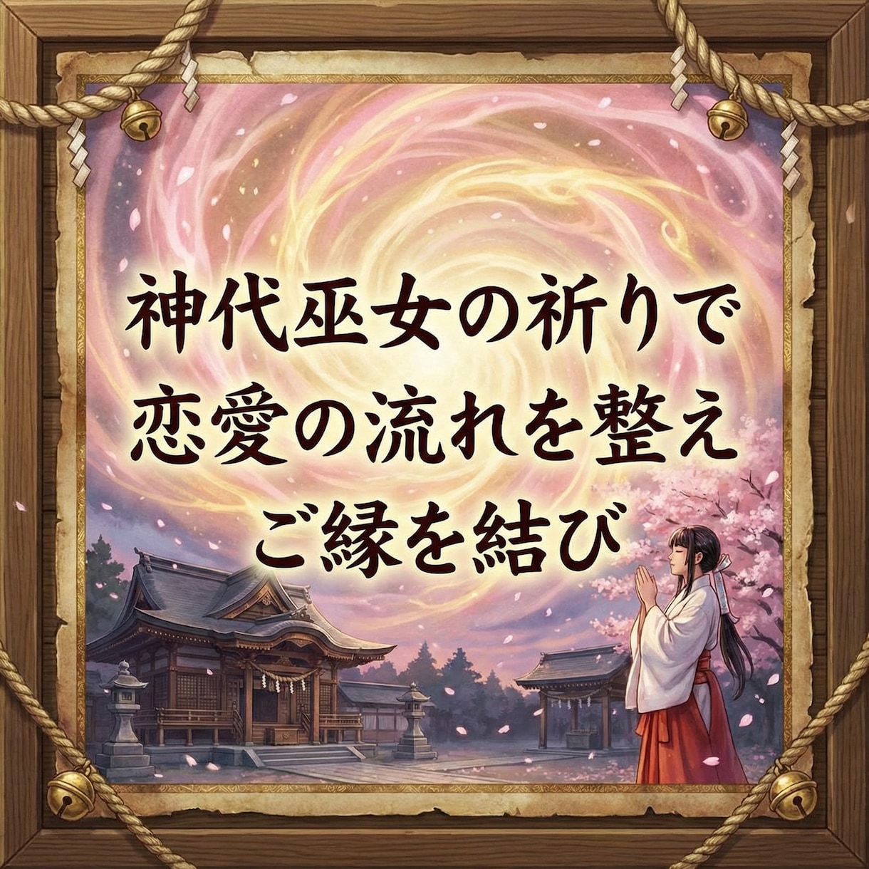 神代巫女の祈りで恋愛の流れを整えご縁を結びます 恋に向かう意識を整え自然なご縁が巡る状態へ導きます イメージ1