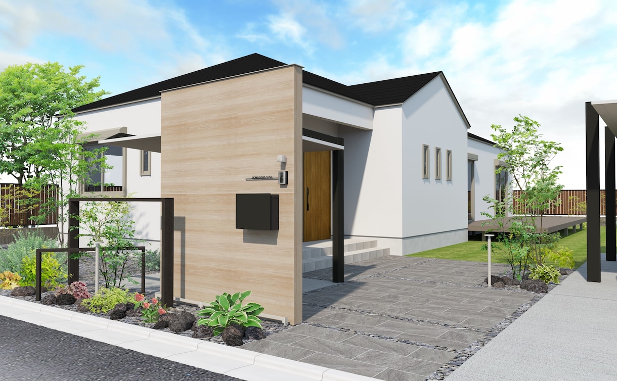 戸建住宅の外観・外構CGパース制作ます 外構施工店・戸建工務店様向け　販売促進・お客様提案用に イメージ5