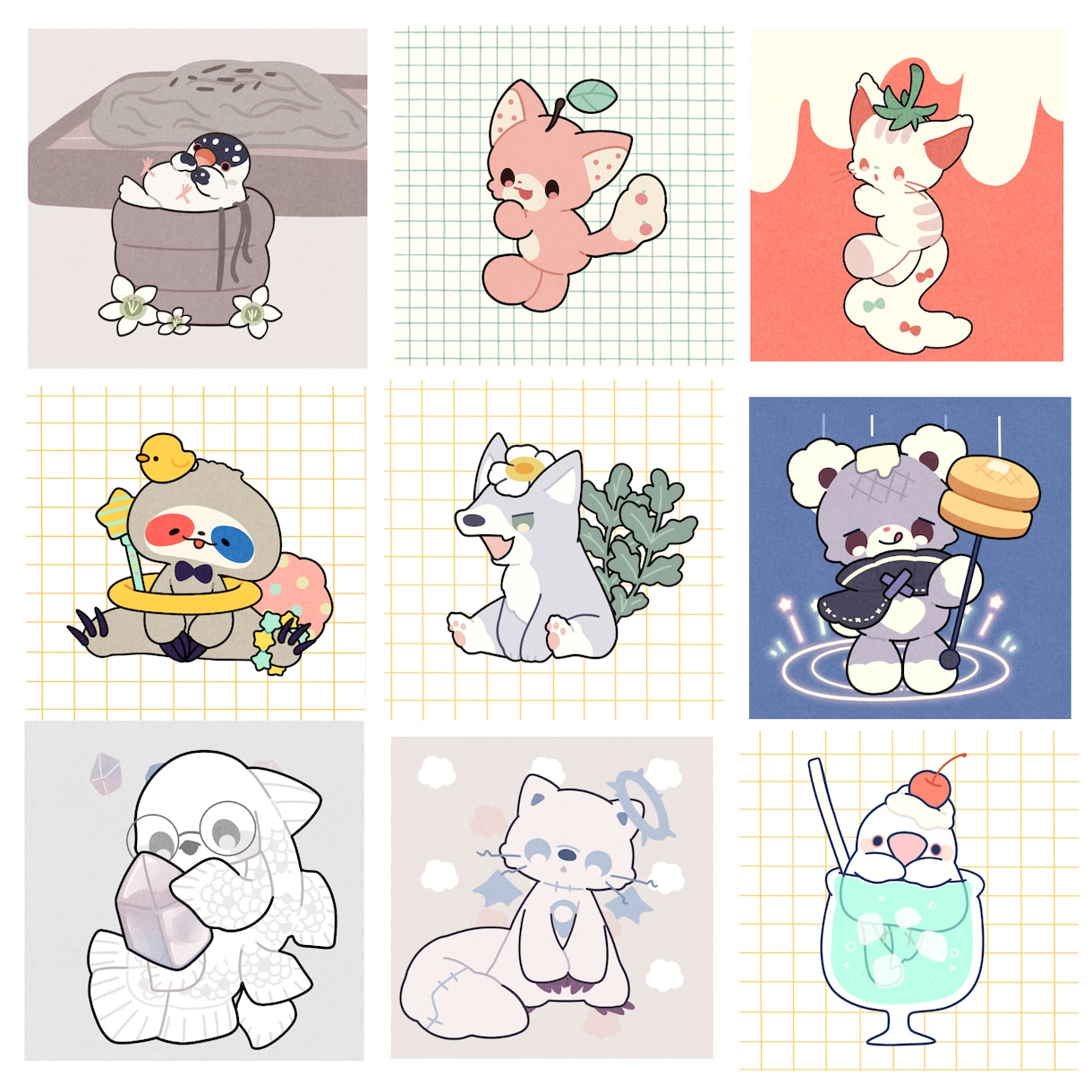 かわいい動物のアイコンイラスト描きます 食べものや飲みものモチーフなど、お好きなご要望を！ イメージ7