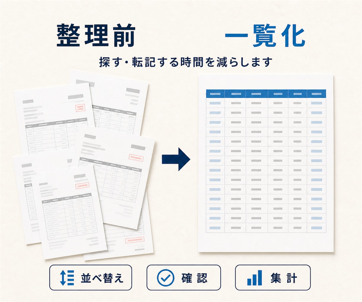 請求書・納品書PDFをExcel一覧にまとめます PDFを送るだけ。日付・会社名・金額を見やすく一覧化 イメージ2