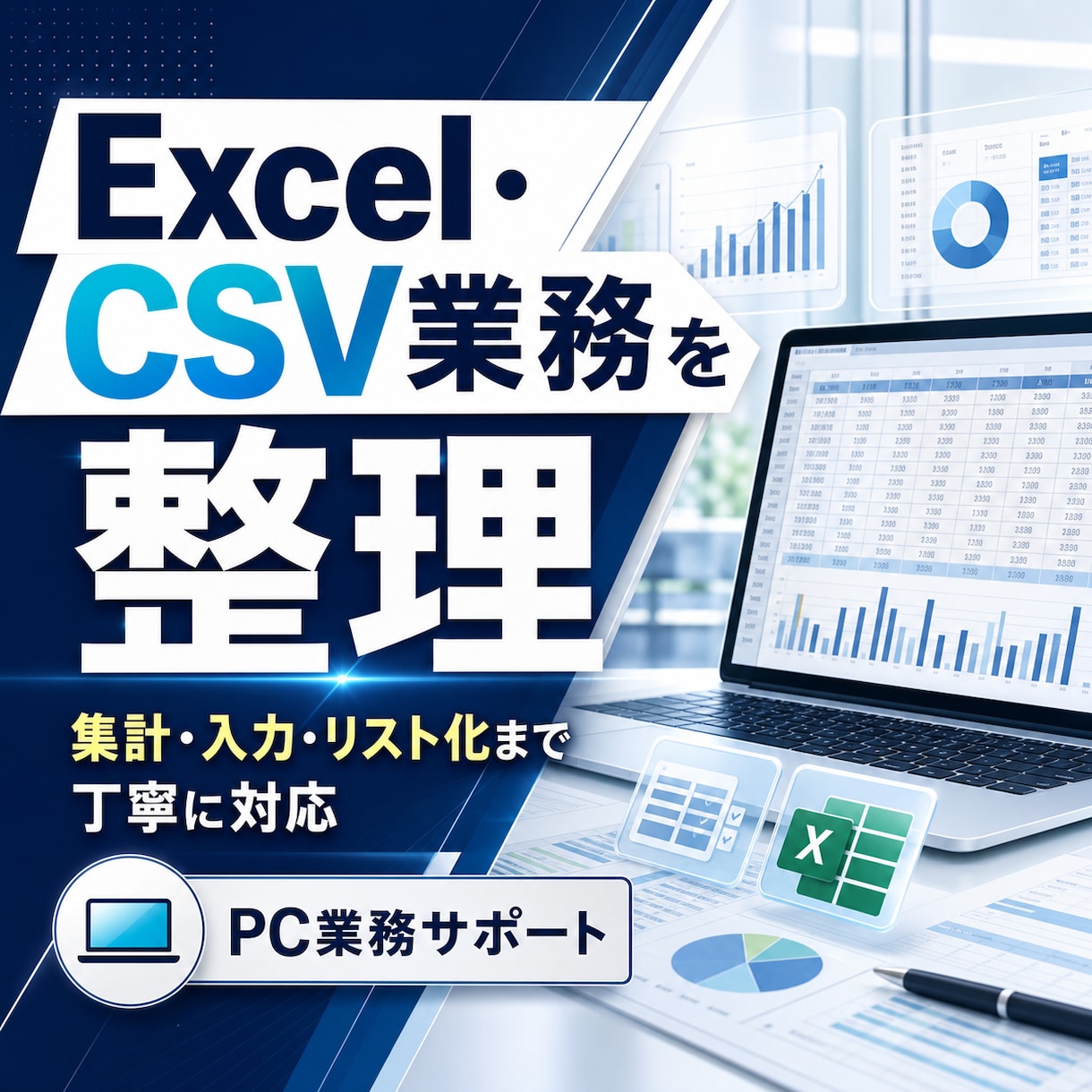 Excel・CSVの集計や面倒作業を整理します 現状確認から改善案・使える納品まで小さく対応します イメージ2