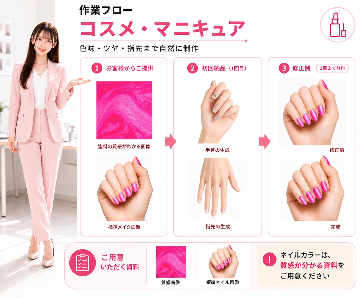 モデル撮影不要！AIモデル使用の広告画像を作ります 同じAIモデルを継続使用できるため、ブランドイメージが統一 イメージ9