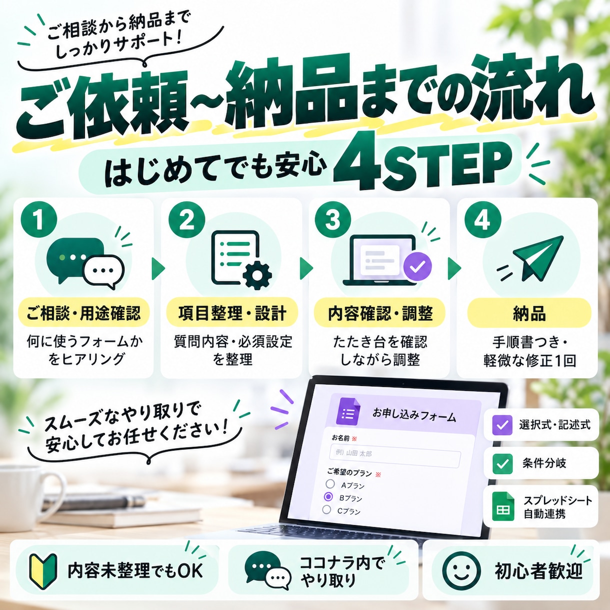 Googleフォームの設計・作成をサポートします 質問項目が未整理でもOK｜申込・アンケート対応 イメージ3