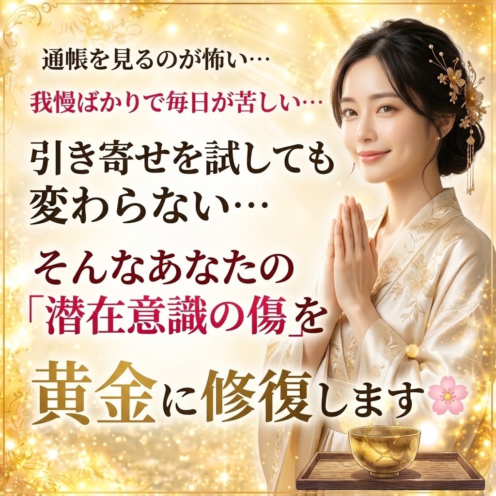 足りないを手放す、金継ぎで金運を巡らせます お金の不安を手放す｜あなたの中に眠る豊かさを引き寄せます イメージ2