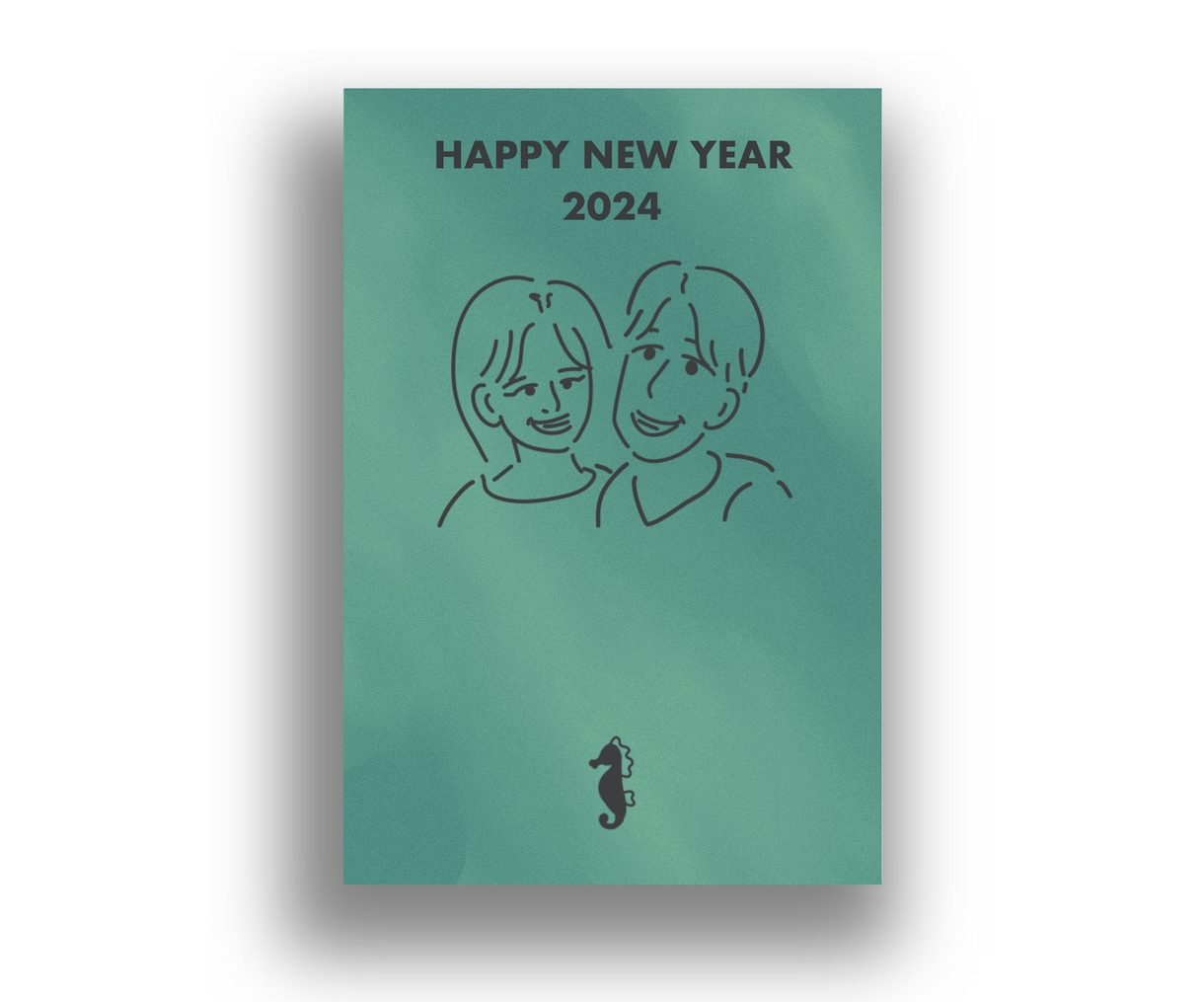 サービス価格！似顔絵入り年賀状デザインします 似顔絵　おしゃれでシンプル　オリジナル年賀状 イメージ7