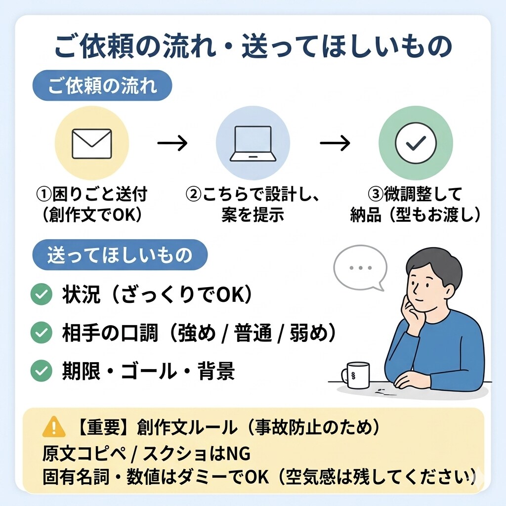 返信が遅い上司：チャット“設計”を一緒に整えます 【Bプラン（フル）：上司を動かすチャット設計：添削＋取説】 イメージ2