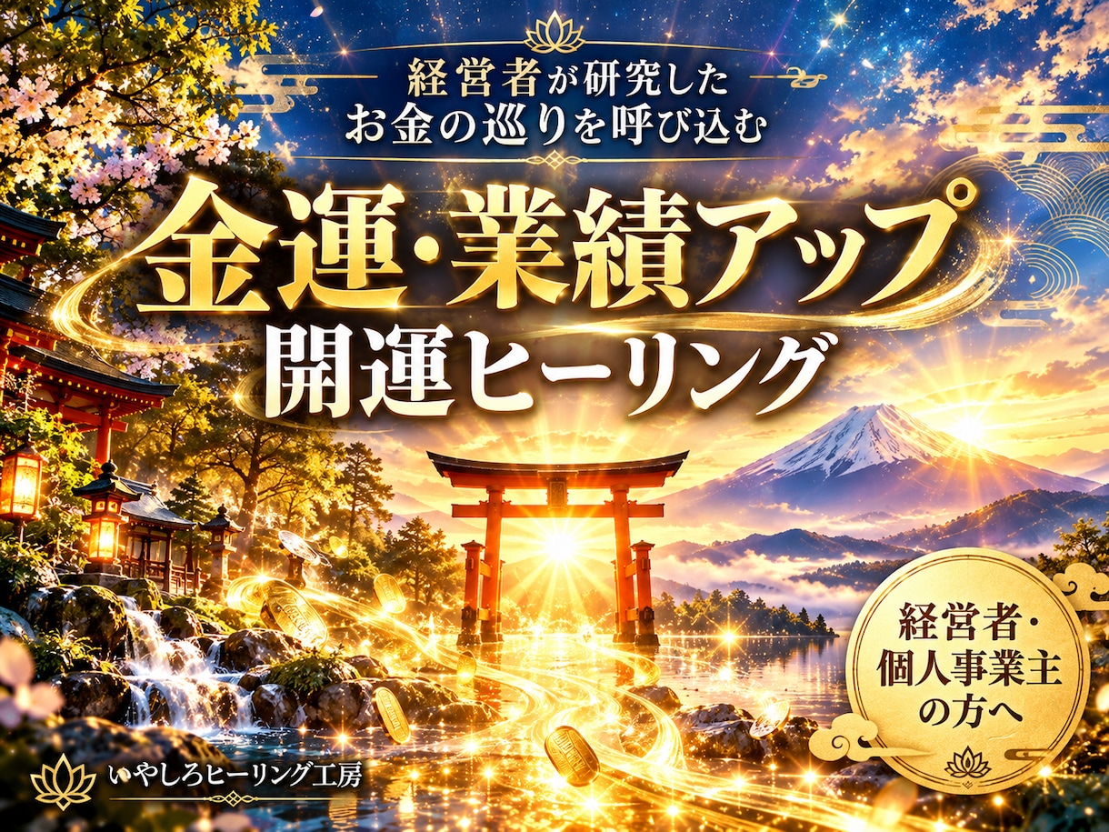 金運と業績の流れを整える開運ヒーリングをします 経営者が研究した、お金の巡りを呼び込む遠隔ヒーリング イメージ1