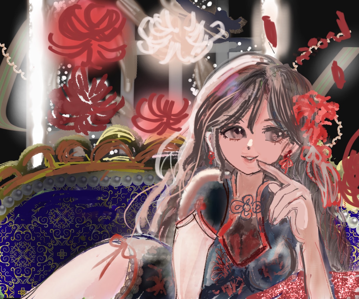 配信画面を華やかでエモい1枚絵描きます 夢かわ×レトロポップな絵を。初めての方でも、安心な二択で。 イメージ7
