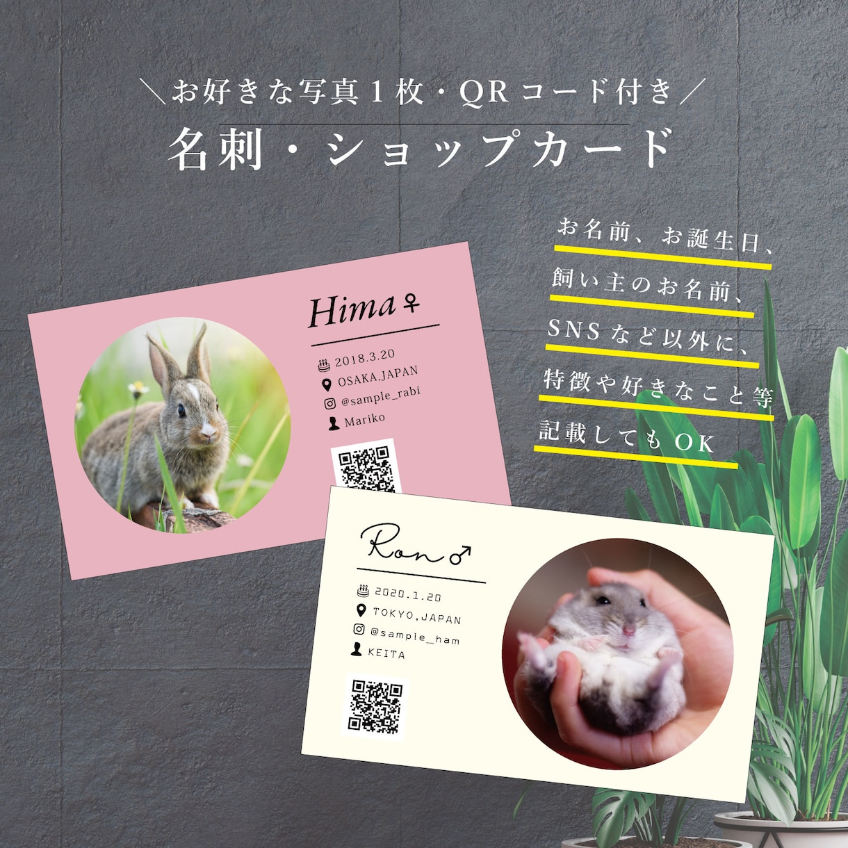 大切なペットのお名刺を作成します テンプレートを使用して可愛いペットをアピールしませんか？ イメージ5