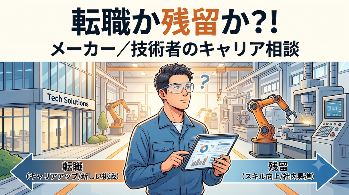 転職か残留か、技術者のキャリア相談に乗ります 転職の不安を抱える、メーカー勤務者や技術者に道を示します イメージ1