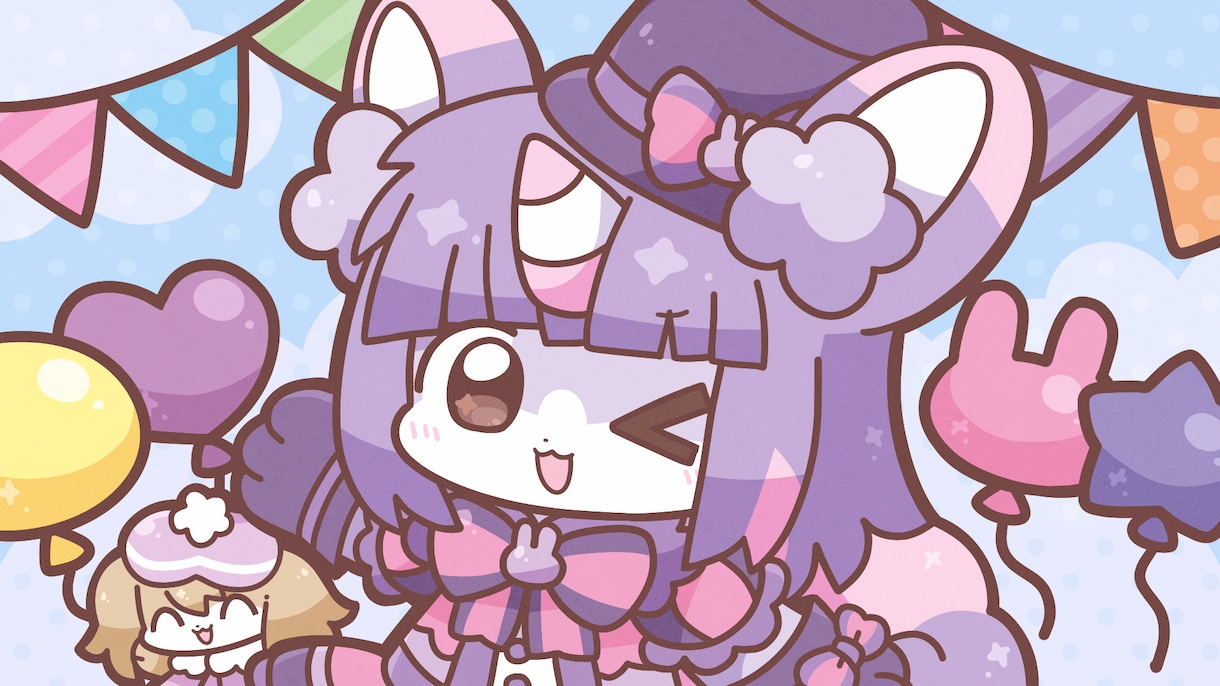 デフォルメ絵柄でサムネイル・動画用イラスト描きます 歌ってみたやオリジナル曲、サムネイラストを描きます！ イメージ1