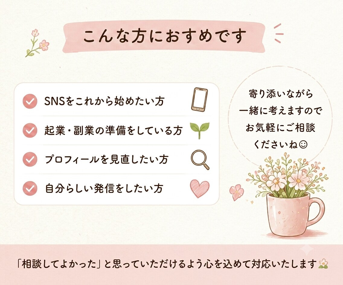 あなたらしい自己紹介文を作成します あなたらしさが伝わる言葉を一緒に形にします。 イメージ4