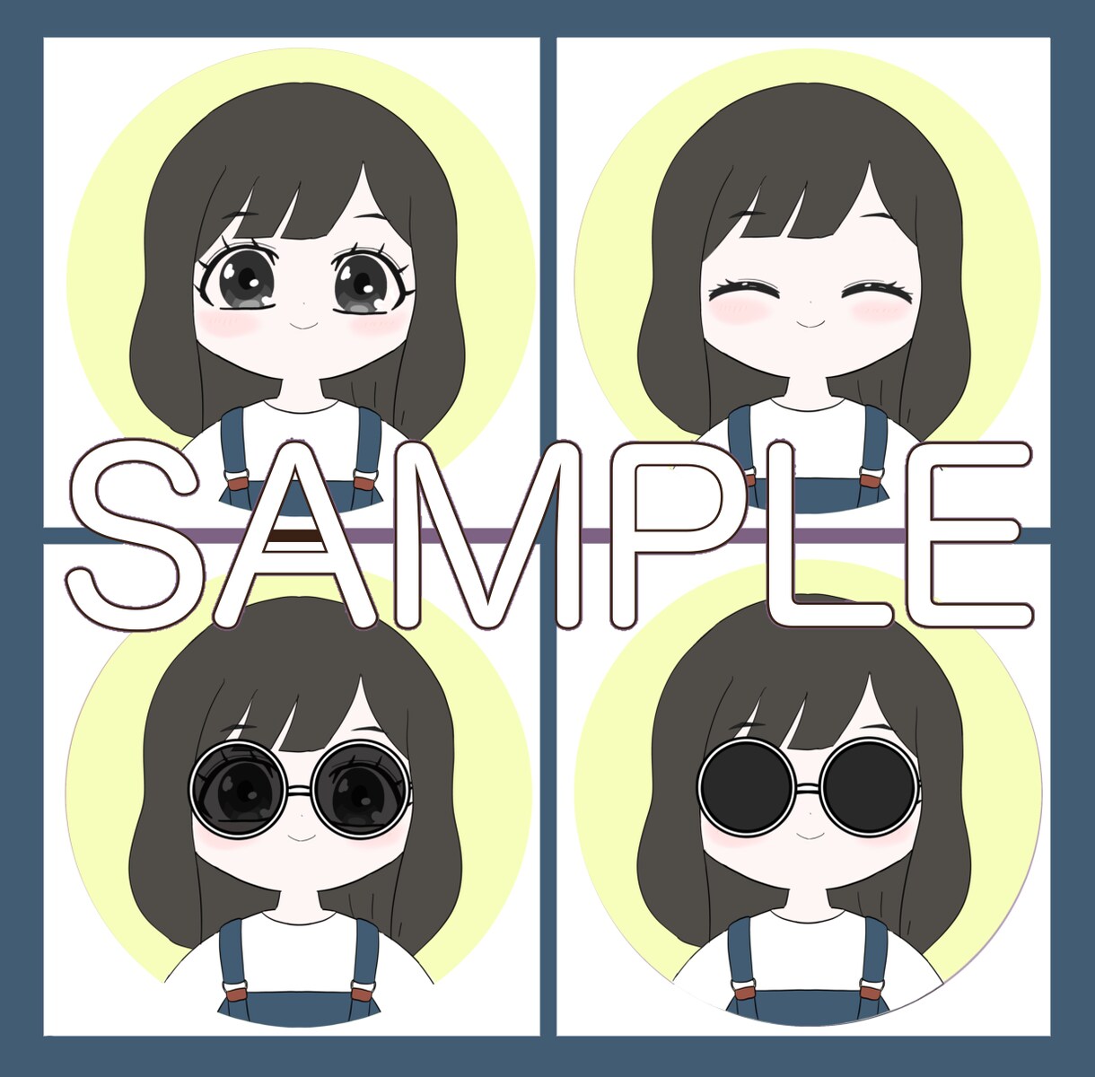 SNSアイコン用 韓国風女の子のアイコン描きます 韓国風の女の子アイコン作成。一部パーツ選択で早めの納期対応 イメージ5