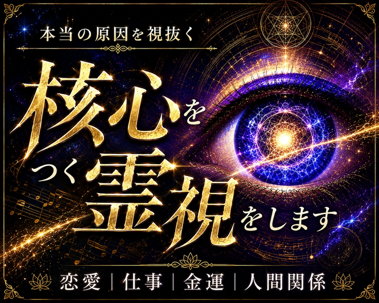 核心霊視で本当の原因を視抜く◆迷いを確信へ変えます 恋愛・復縁・仕事・人生｜迷いを終わらせ進むべき道を導きます イメージ1