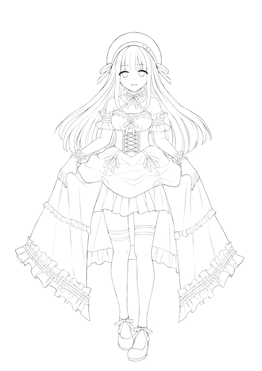 キャラクターを線画にします 塗る事が好きな方、自作キャラを描いてほしい方にオススメです！ イメージ7