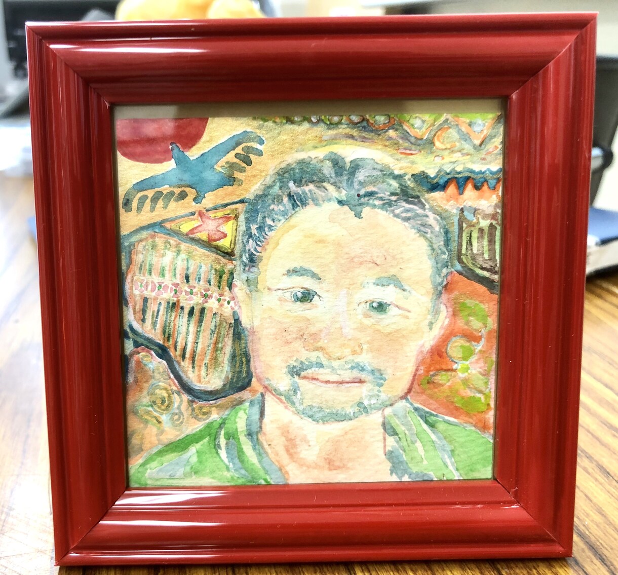 装飾画風 ミニ水彩似顔絵お描きします 誕生日・記念日にオリジナリティー溢れる”お手軽な原画一品”を イメージ3