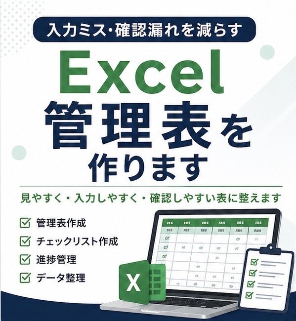 入力ミスを減らすExcel・スプシ管理表を作ります 見やすく・入力しやすく・確認しやすい表に整えます イメージ1