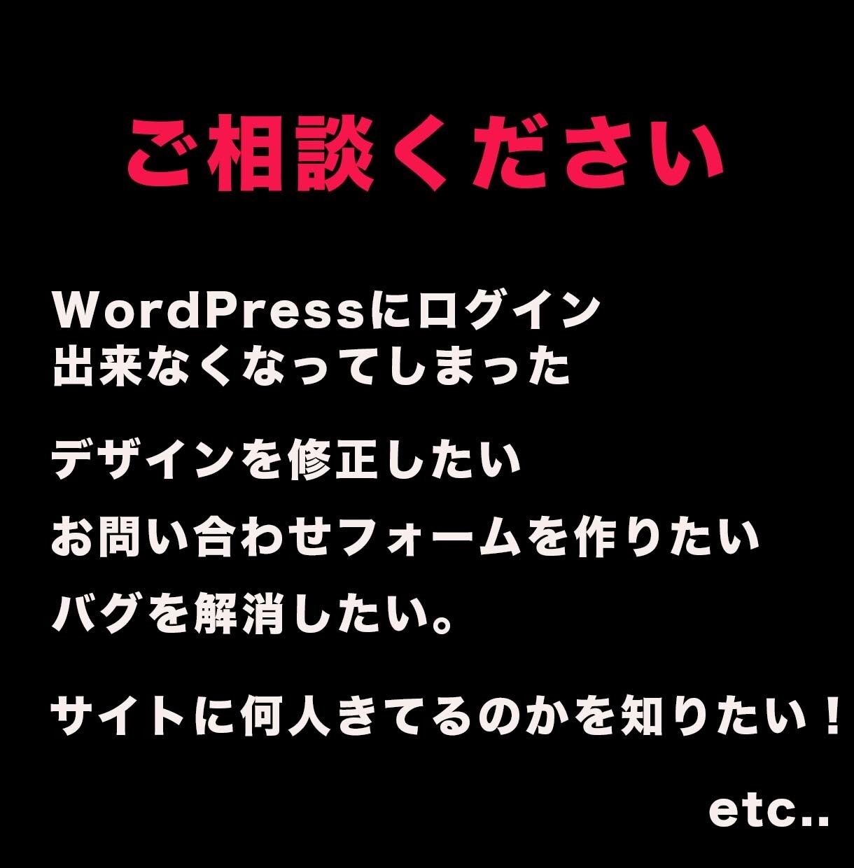 WordPressのお困り事を今すぐ解決します 即日対応！カスタマイズやエラー対応などワードプレスならお任せ イメージ2