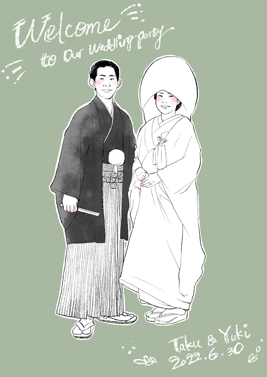 おしゃれなウェディングボード作成します ■お写真をもとにお描きします■※データお渡し イメージ5
