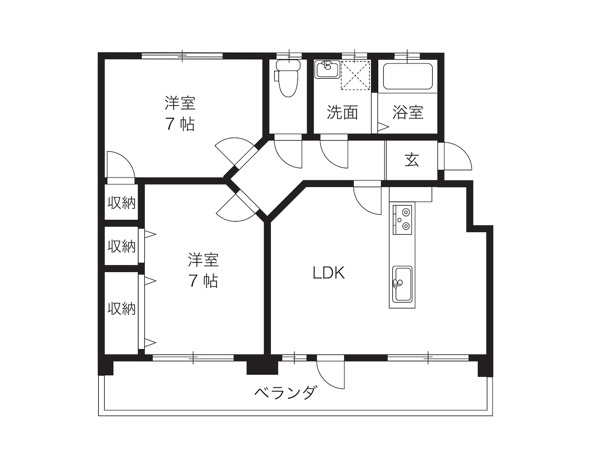 シンプルな間取り図作成、データ化いたします HPやSNSにも使いやすい見やすい重視で複数件も可能！ イメージ5
