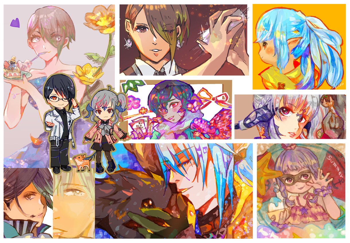 鮮やかなイラスト描きます アイコン、一枚絵、サムネイル等、推しへのプレゼントに！ イメージ1