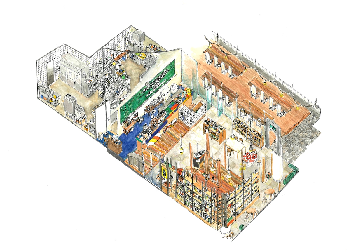 お家やお店の鳥瞰図描きます プレゼントにもおすすめ( ◠‿◠ ) イメージ2
