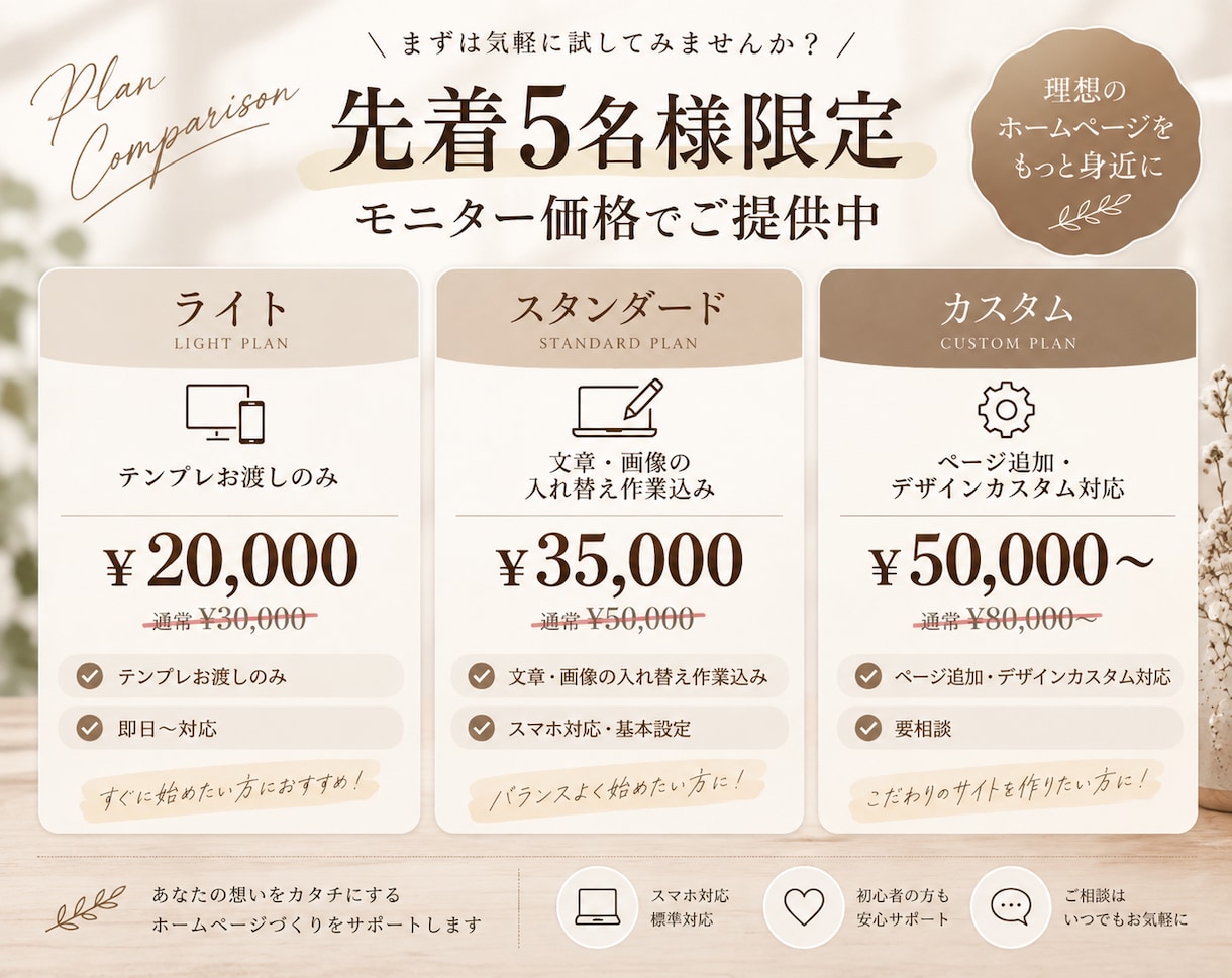 即日〜テンプレHPお渡しします 完成済みテンプレで、即日〜スピード対応 イメージ2