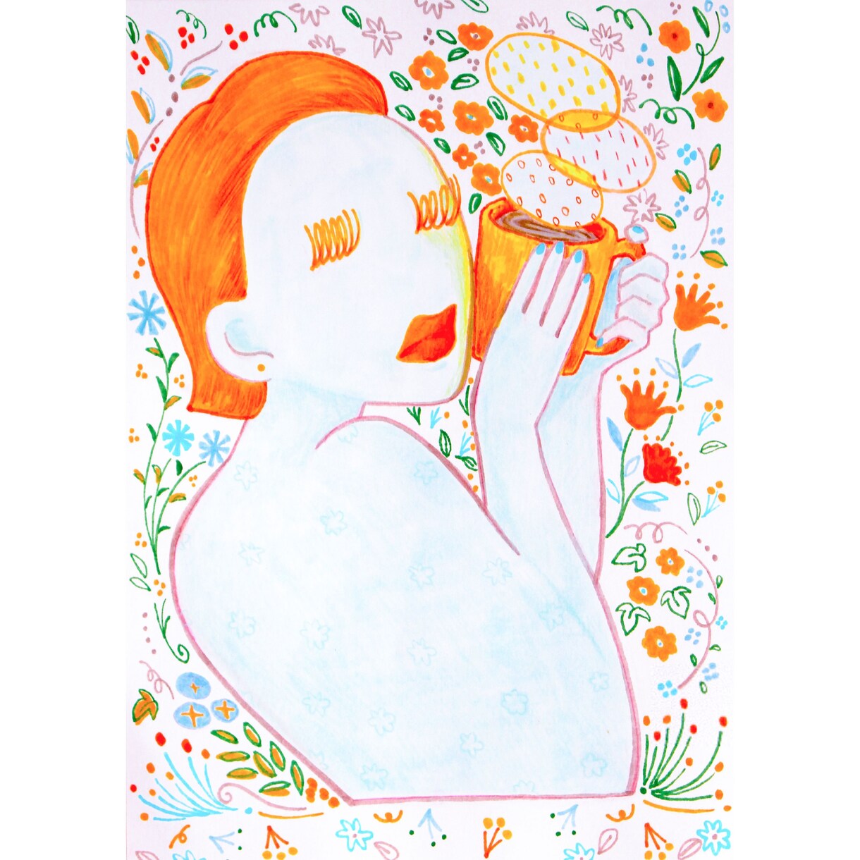 おしゃれで個性的なアート似顔絵お描きします ビビッドな色使いで印象に残る一枚に仕上げます イメージ3
