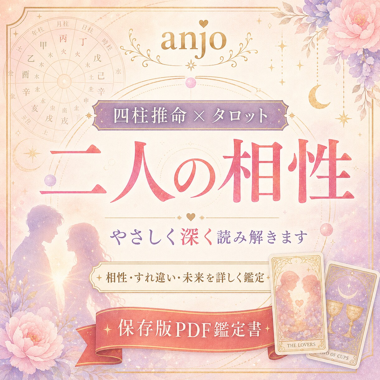 二人の相性を四柱推命＋タロットで鑑定します 相性・すれ違う理由・本音・未来を詳しく読み解きます イメージ1