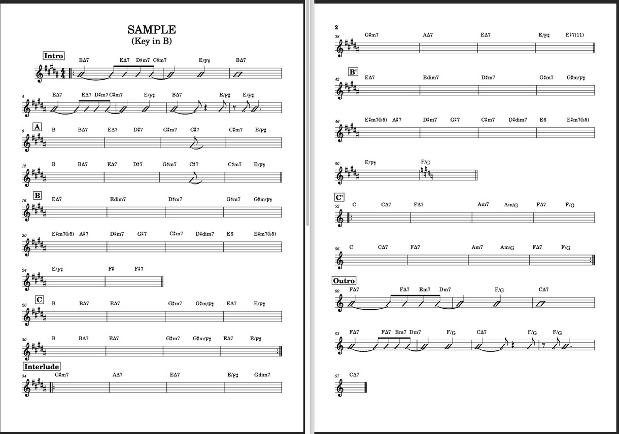 耳コピで曲のコード譜やマスターリズム譜を作成します 弾き語りやバンド演奏に活用したい方へ／キー変更もOKです イメージ1