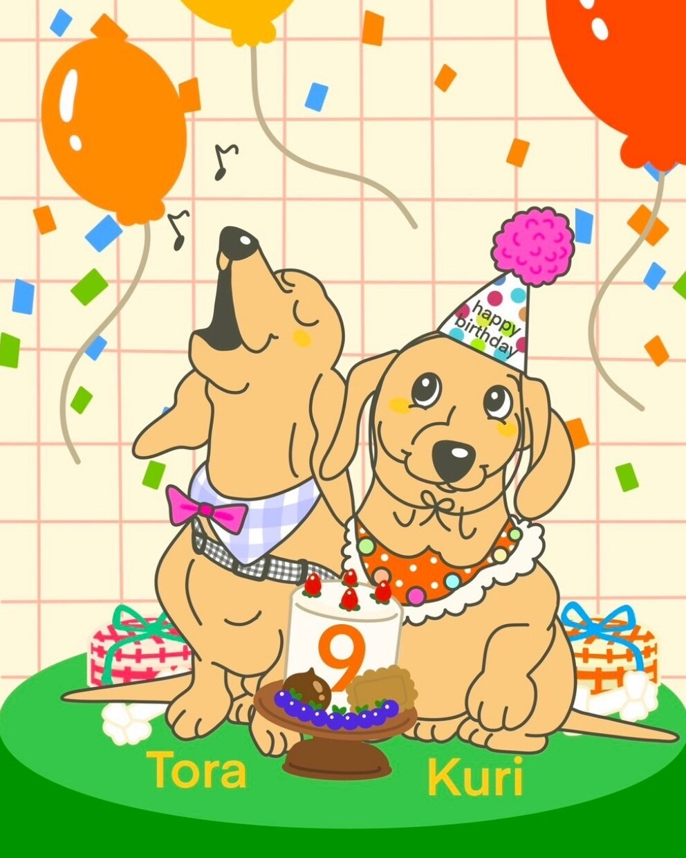 愛犬の似顔絵イラストをキャラクター風に描きます うちの子グッズがはかどりますよ♪ イメージ5