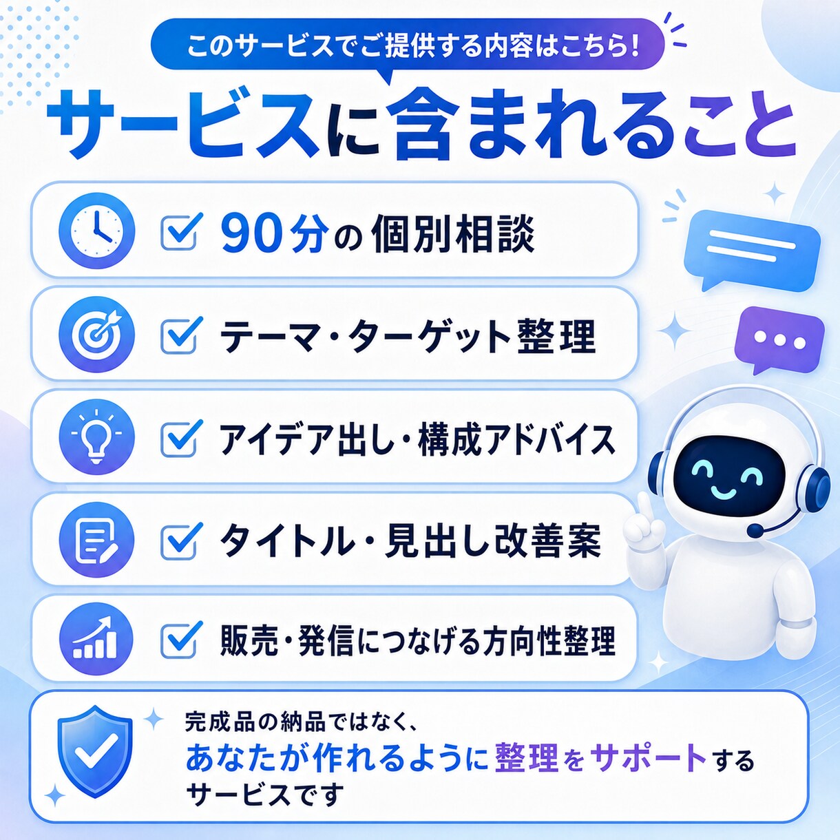 AIを使ったコンテンツ作成をアドバイスします あなたの知識・経験をコンテンツ化する方向性を一緒に整理します イメージ8
