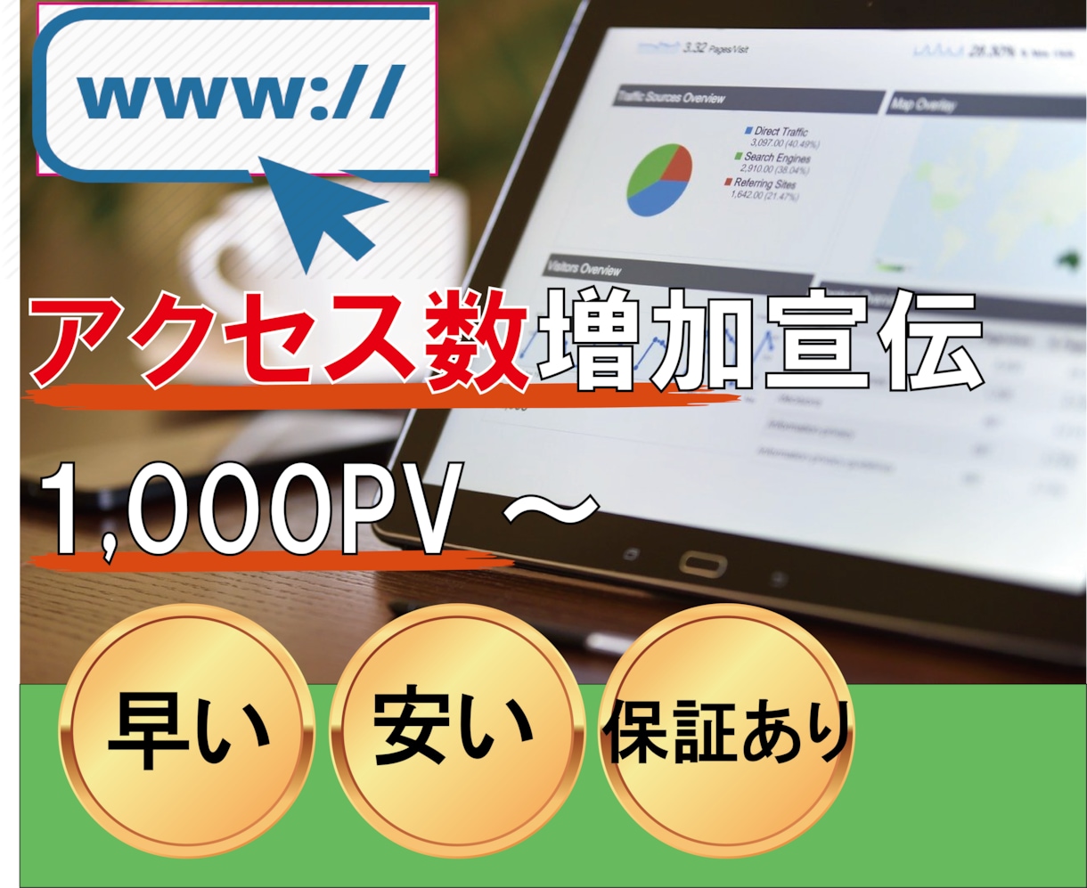 WEBサイト、ホームページ集客をお手伝い宣伝します 1000人★アクセス数が増えるまで宣伝致します イメージ1