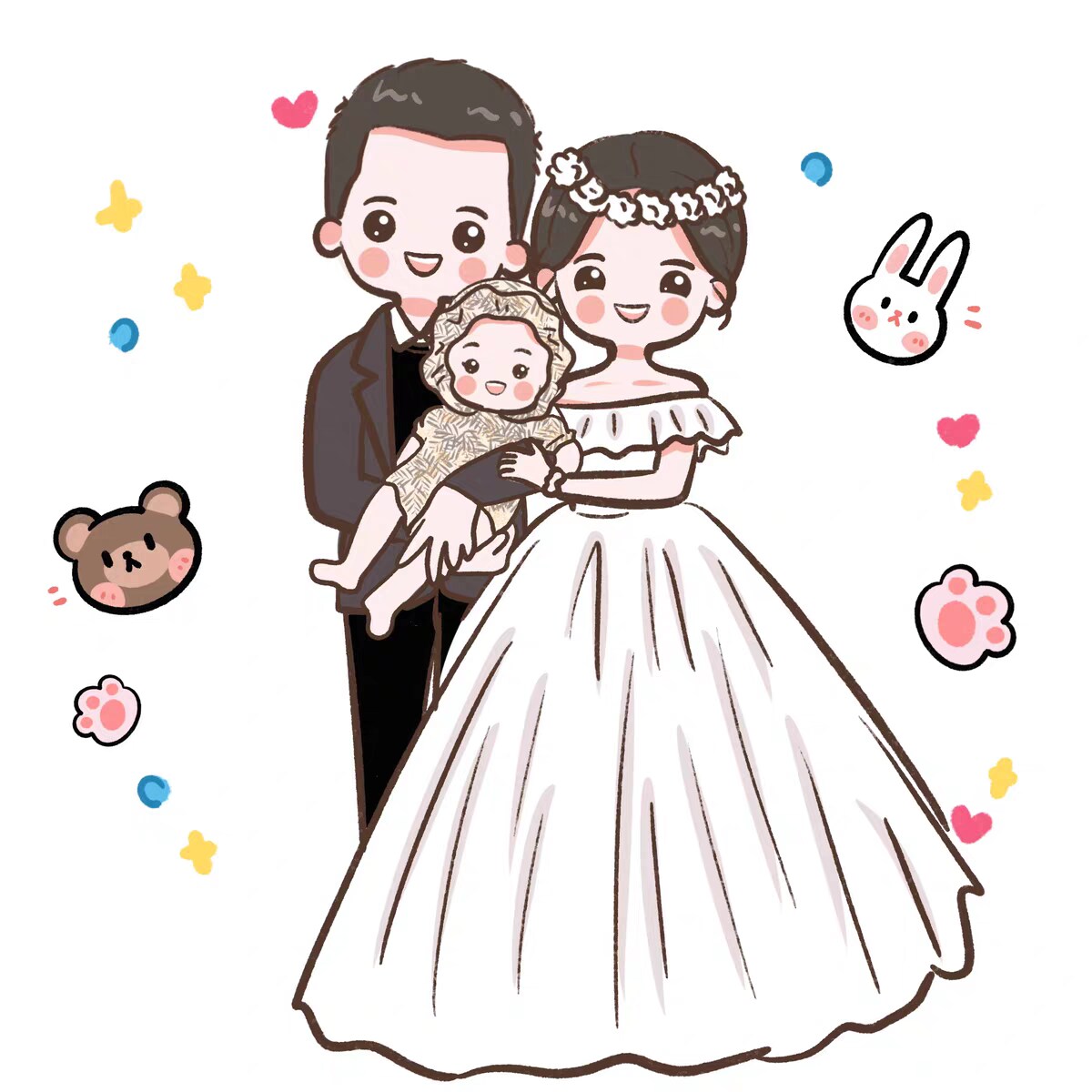 一人1,500円☆似顔絵お描きします ゆるかわ似顔絵！柔らかい雰囲気に◎アイコン、ブログに！ イメージ6