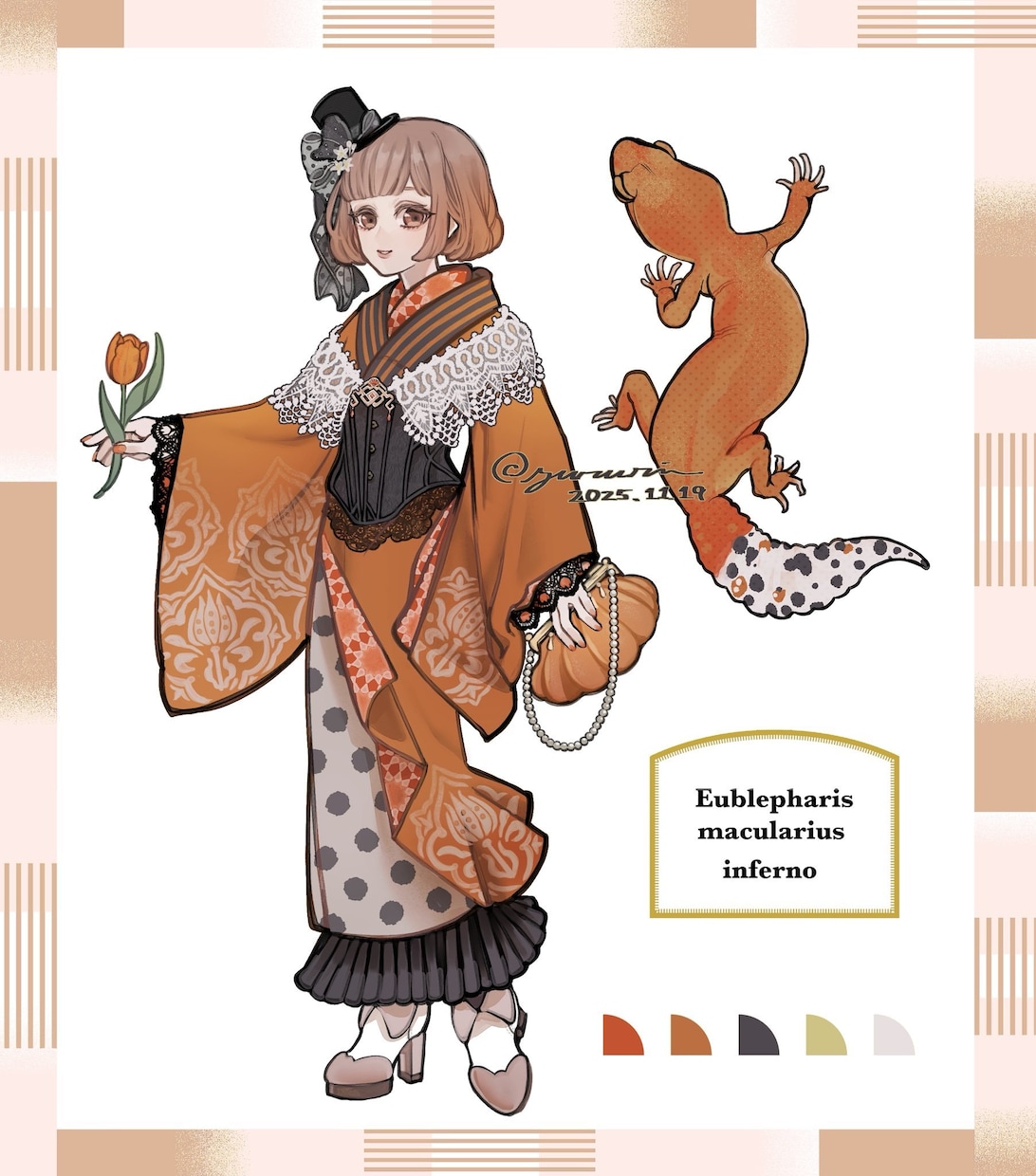 手描きでぬくもりのあるイラスト作製します 和風/レトロな絵柄で人物や動植物を描きます。 イメージ5