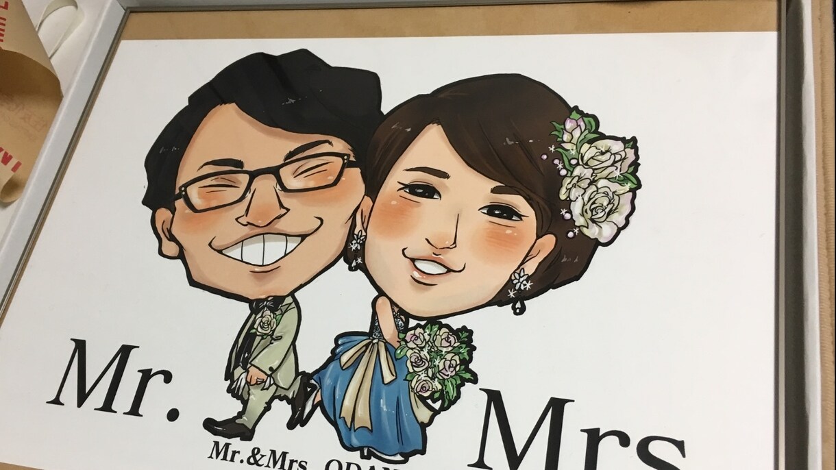 結婚式のウェルカムボードを作成します おふたりの写真を参考に似顔絵をお描きします♪ イメージ6