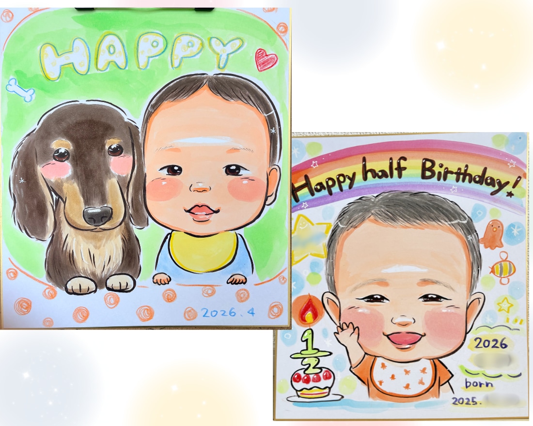 ゆめカワ水彩似顔絵♡色紙に描いてお届けします 誕生日や記念日に♡世界にひとつの可愛い似顔絵♪ イメージ6