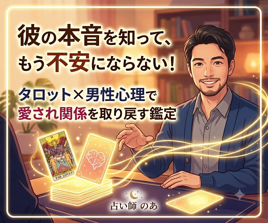 タロット×男性心理で愛され感を取り戻す鑑定をします 不安なあなたへ。タロット×男性心理で彼から愛される未来へ導く イメージ1