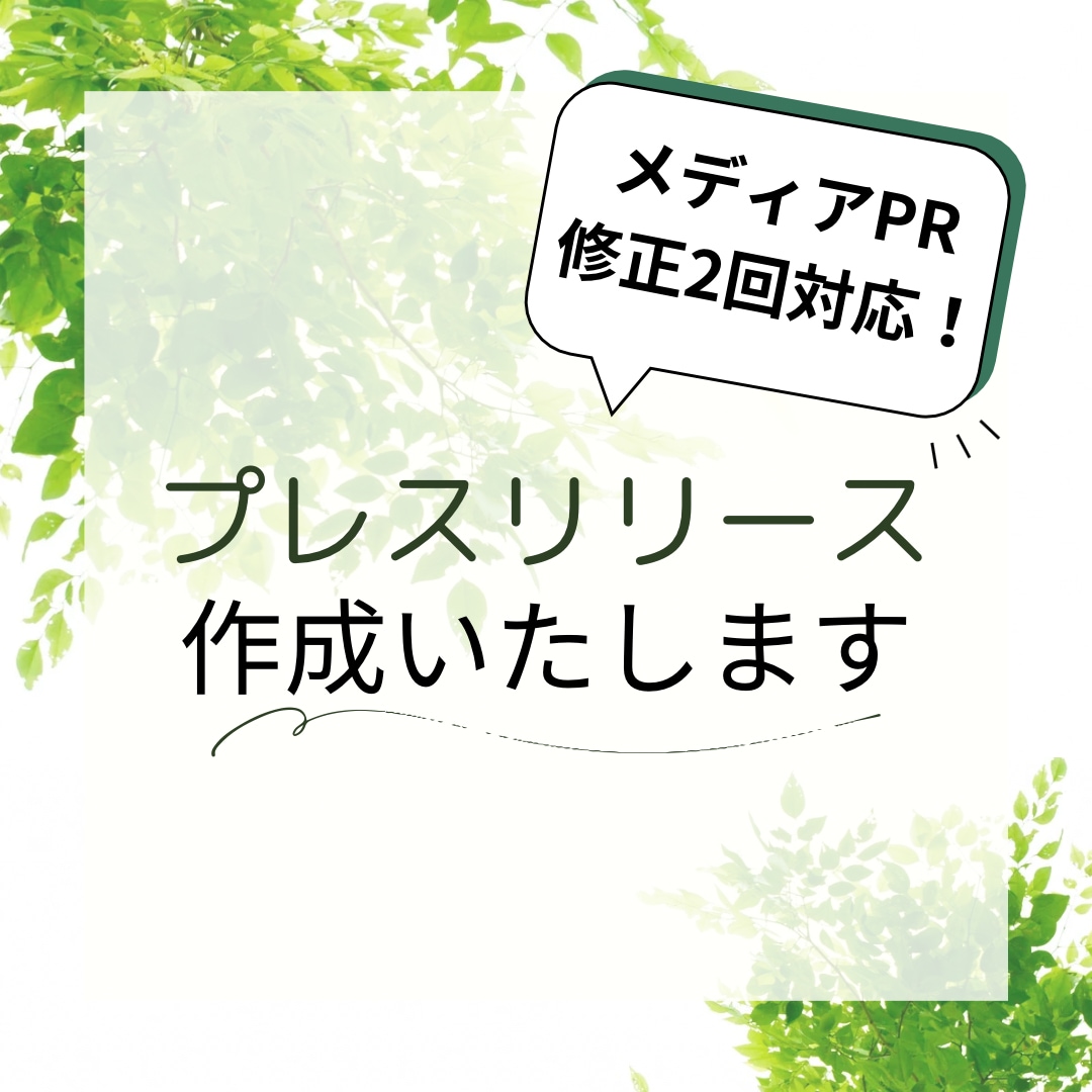メディアの目にとまるプレスリリース作成いたします メディアの目にとまるリリース作成でPR、宣伝のサポートします イメージ1