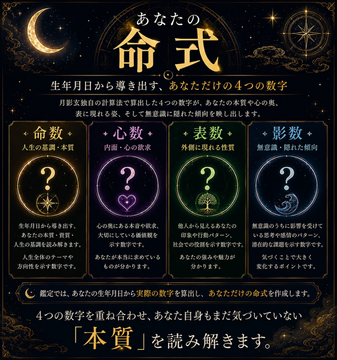 あなたの深層運命とこれからの90日を読み解きます 月影式・運命解析術で現在地と次の一歩を鑑定 イメージ3