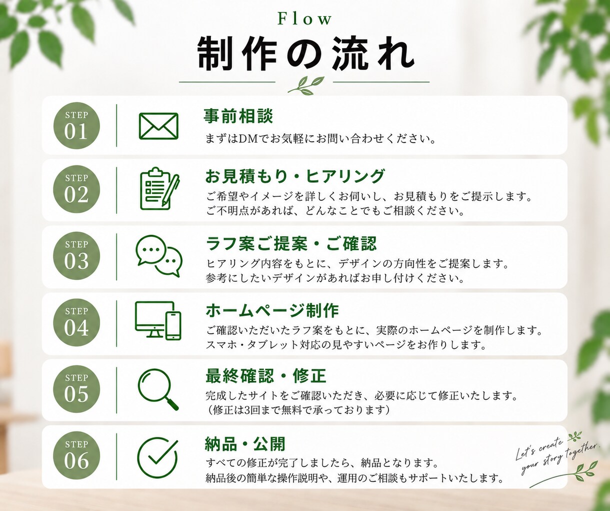 Webが苦手な方に寄り添うホームページを制作します 「わからない」から一緒に考え、丁寧にサポートします イメージ3