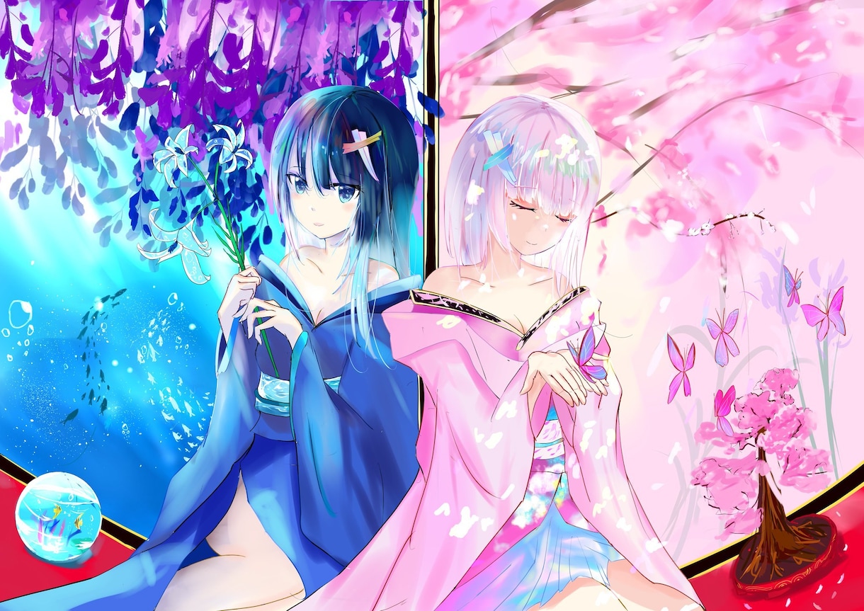 人物イラスト制作！鮮やかな可愛い絵柄で描きます 各種SNSや動画表紙挿絵や自分用にも！お気軽にご相談下さい！ イメージ7