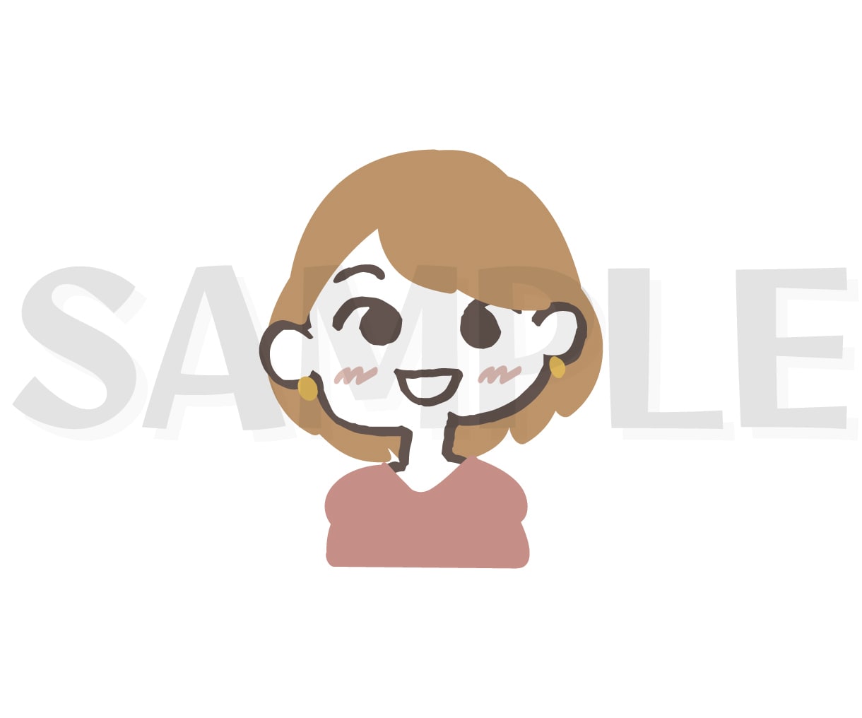 カフェオレ色の手描き女の子アイコン作成します 納品は即日〜OK！LINEやSNS、名刺に個性を出したい方に イメージ3