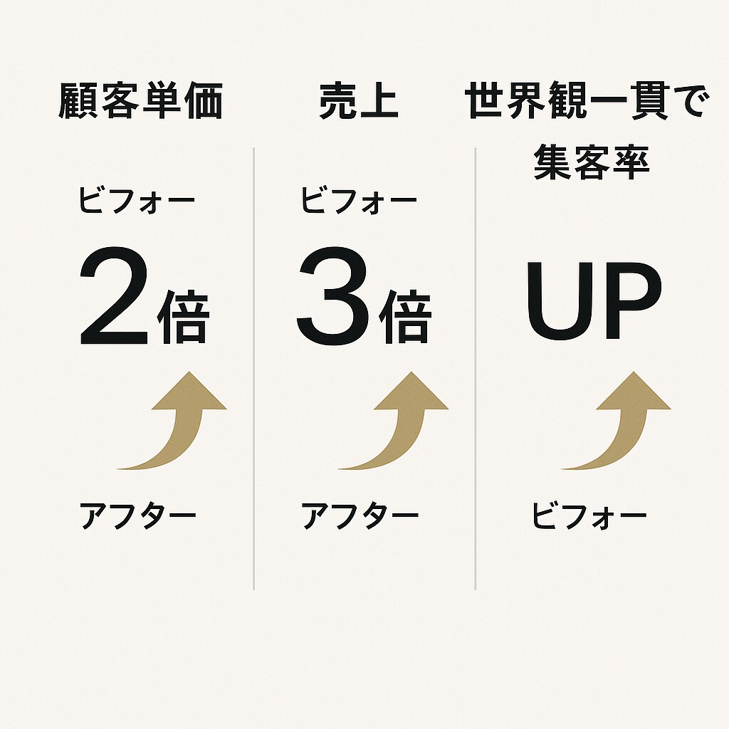 世界観を構築するブランドで顧客単価を2倍に高めます 今だけ限定3社｜売上2倍を目指す高級ブランド戦略を提供します イメージ5