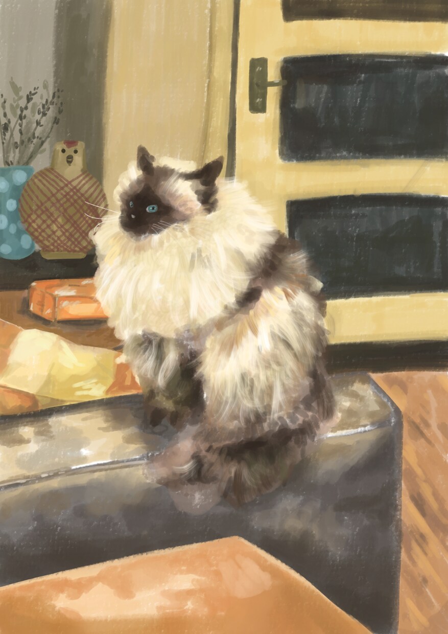 お好きな画風でペットのイラストを作成します プレゼントや自分への贈り物、ペットとの思い出に イメージ7